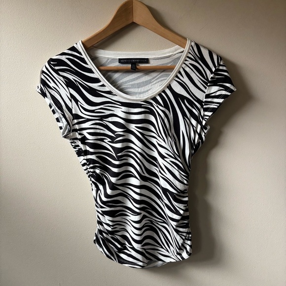 White House Black Market Zebra Print Top - Picture 1 of 8